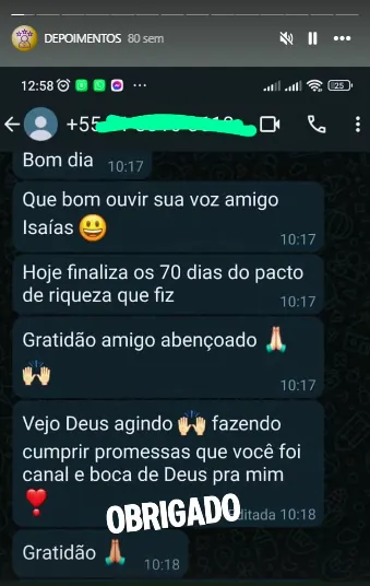 Relato de agradecimento por orientação espiritual